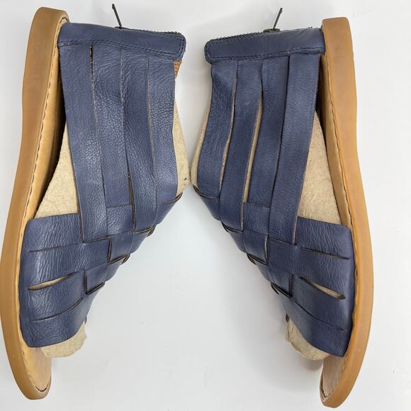 Born women’s Iwa woven Sandals size 8 Blue Leather Gladiator - Picture 6 of 11